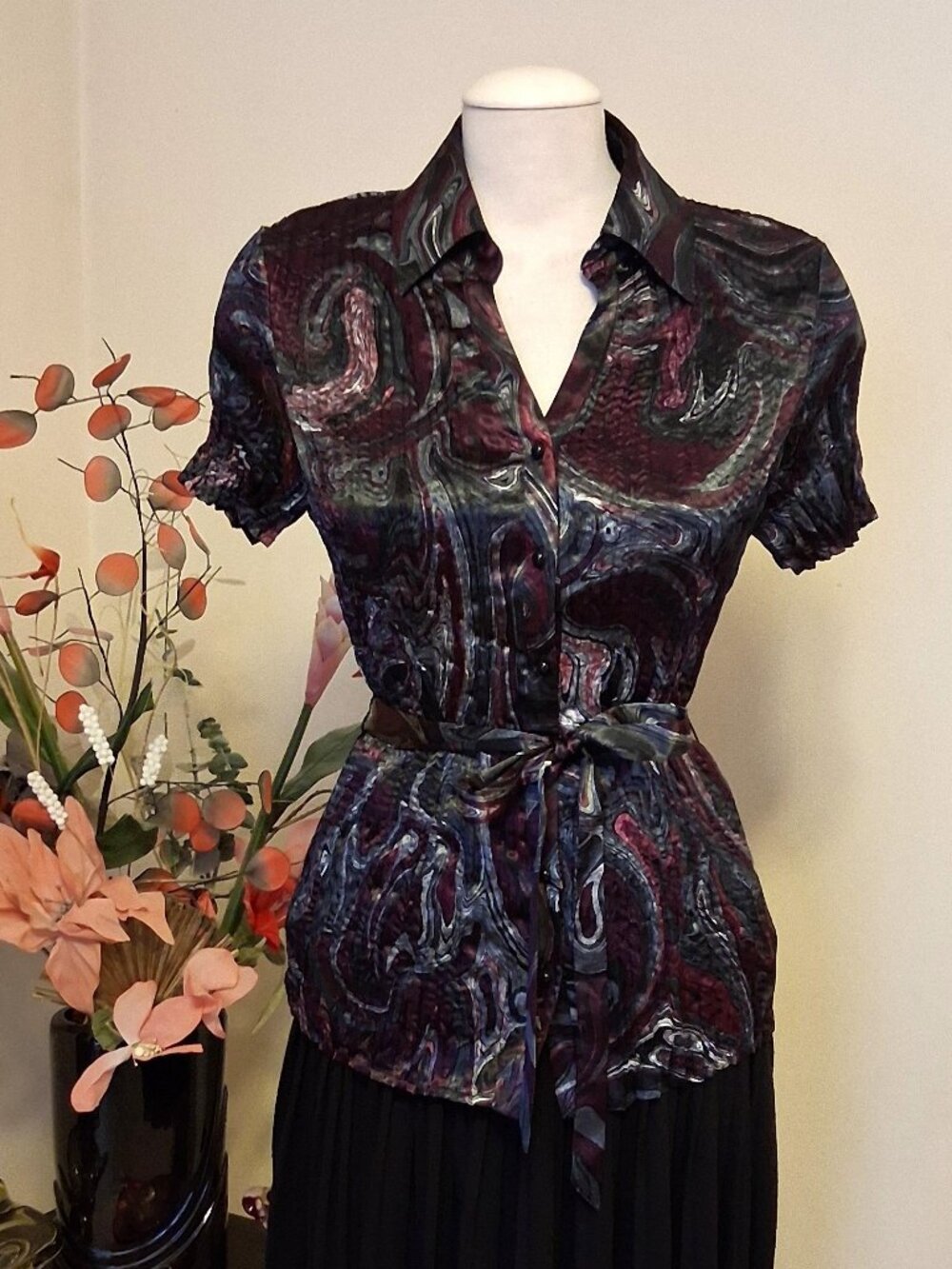 NEW Women’s Pleated Tunic Well Tailored Quality Summer Blouse Short Sleeve Top 8